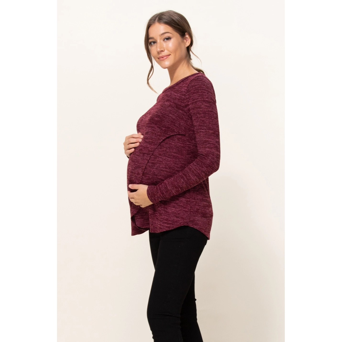 Knit Maternity Nursing Sweater Tunic - Hello Miz