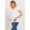 Thumbnail: White Round Neck Ruched Maternity T-Shirt - Hello Miz