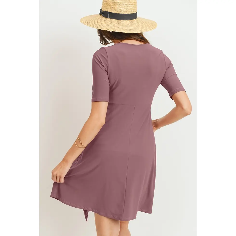 Thumbnail: Mauve Maternity & Breastfeeding Dress - Hello Miz