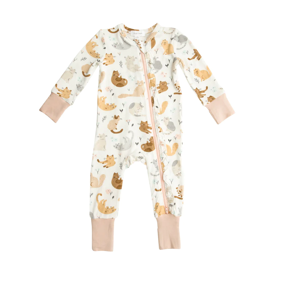 3m-24m Angel Dear Zipper Romper Sleeper - Kitties