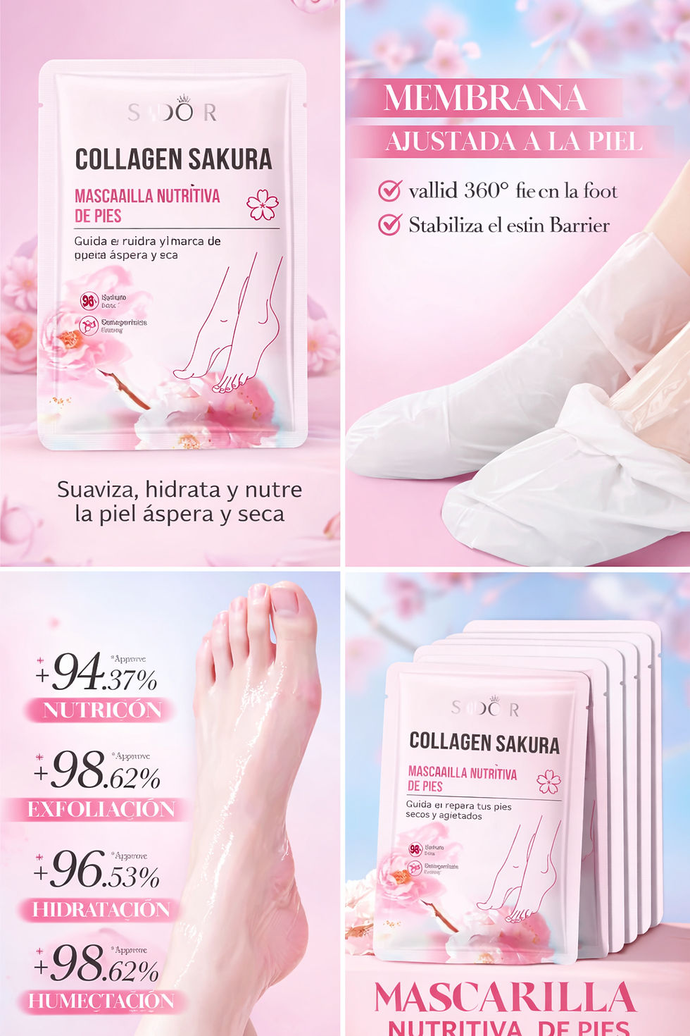 Miniatura: 🌸 Mascarilla Nutritiva de Pies – Collagen Sakura