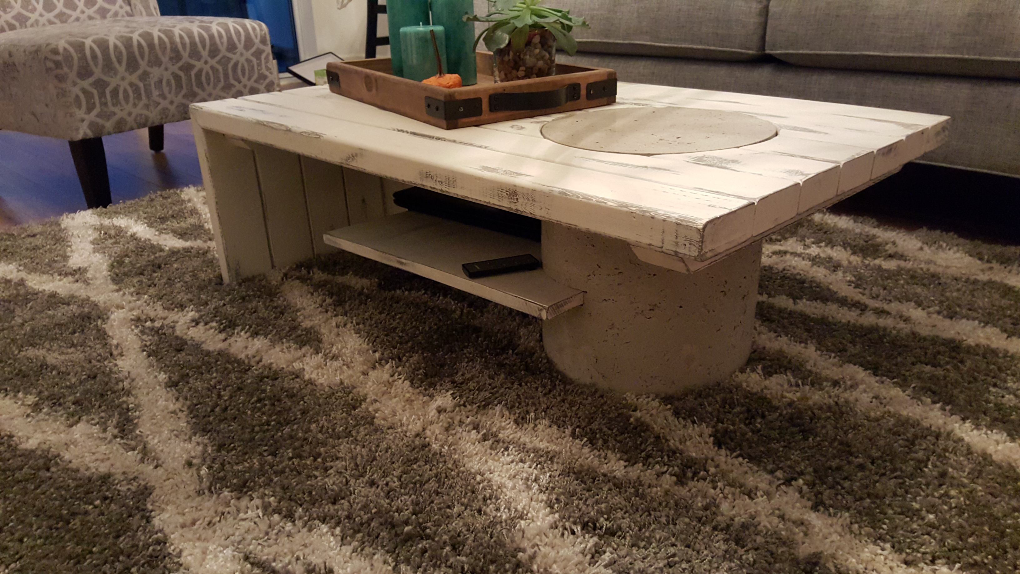 concrete wood coffee table
