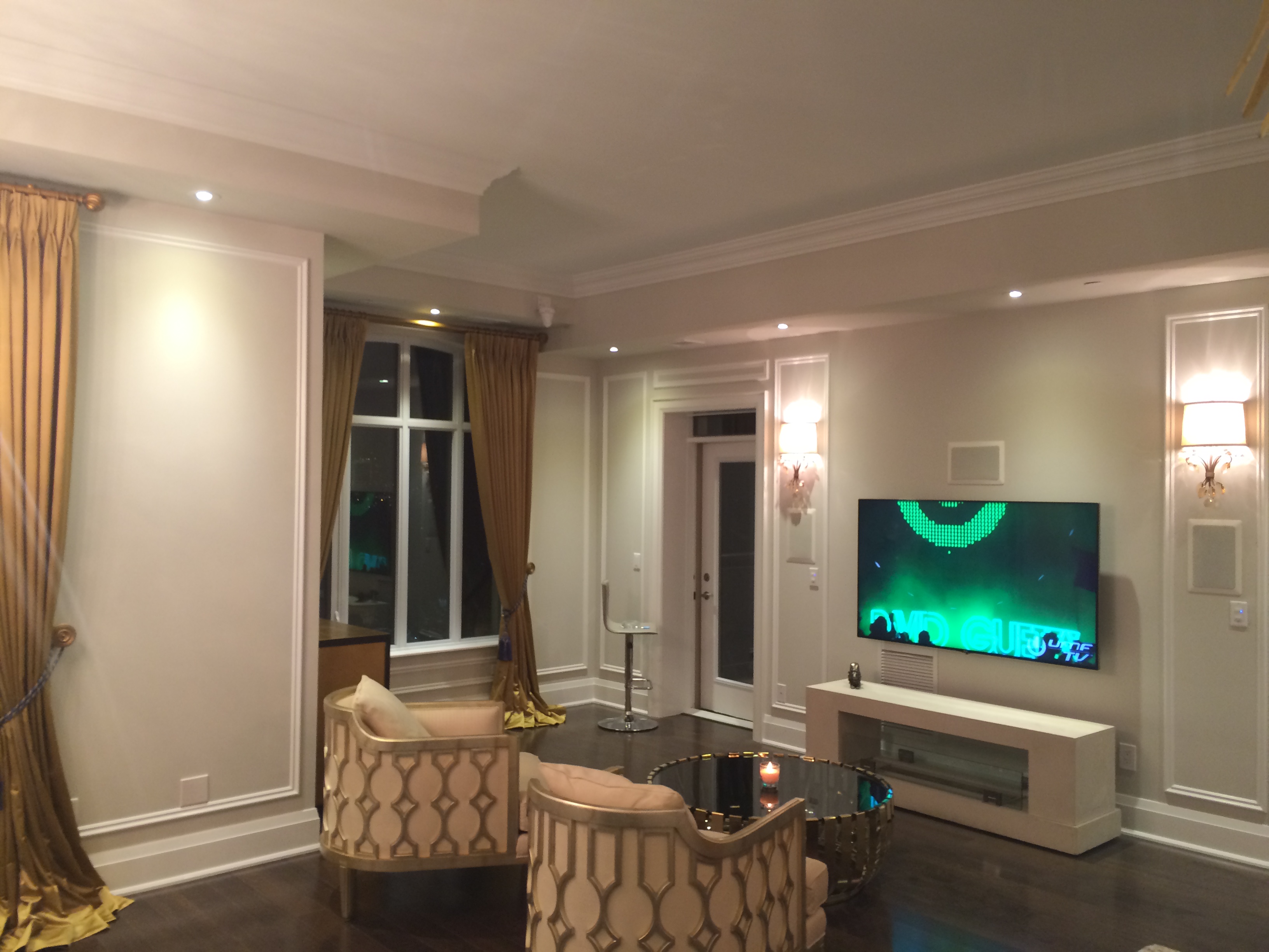 Linear condo fireplace