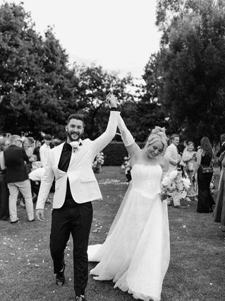 Real Bride Madeline wears Lace Dahlia Bespoke Gown by Alena Leena