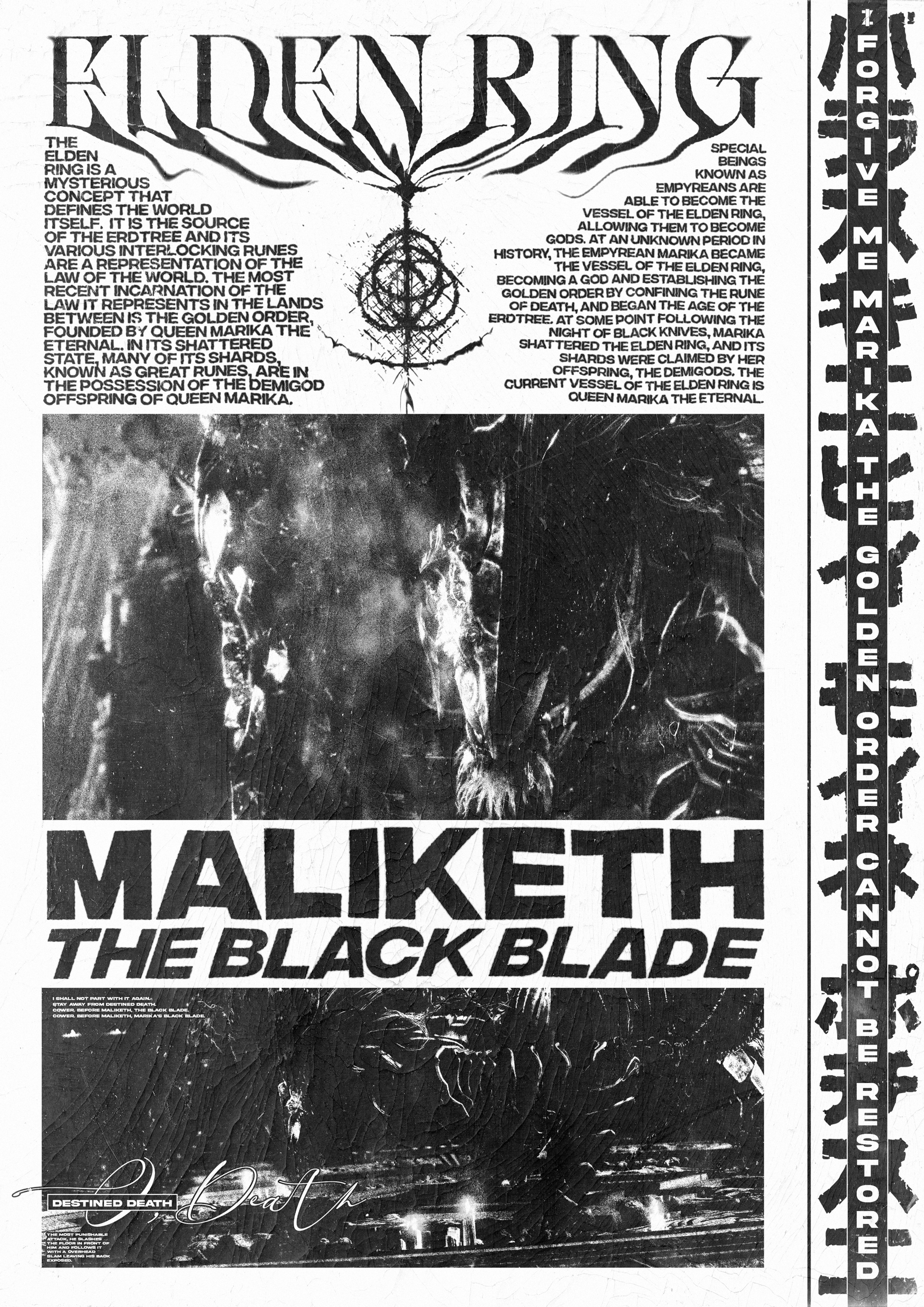 Maliketh, The Black Blade - ELDEN RING (A3 Poster, Multicolour, Matte Print)