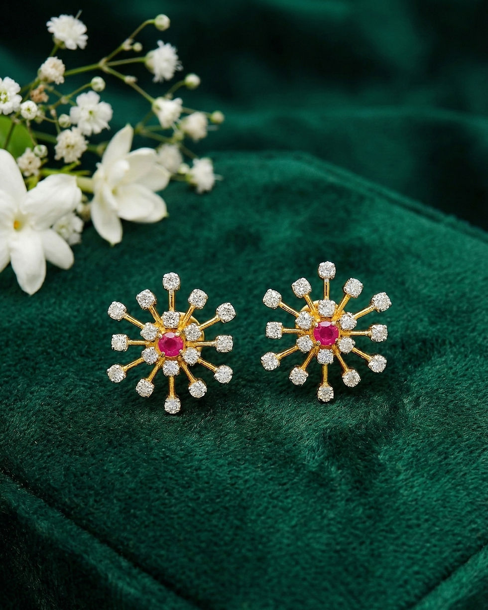 Garnet Sunflare Studs