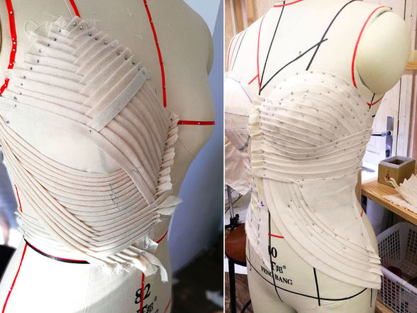 Corset draping with pleating techniques 