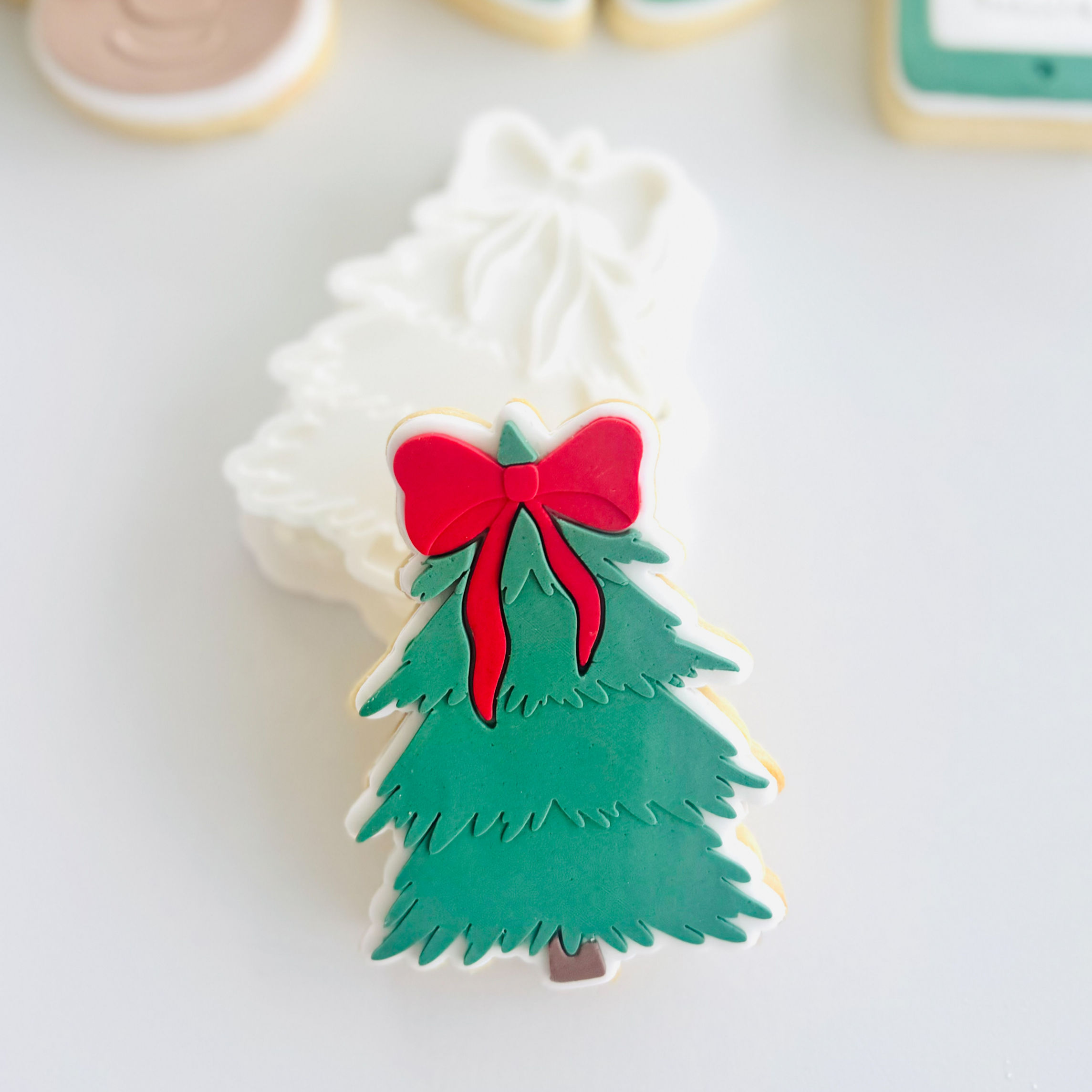 Bow Christmas Tree - Fondant Stamp and Cookie Cutter