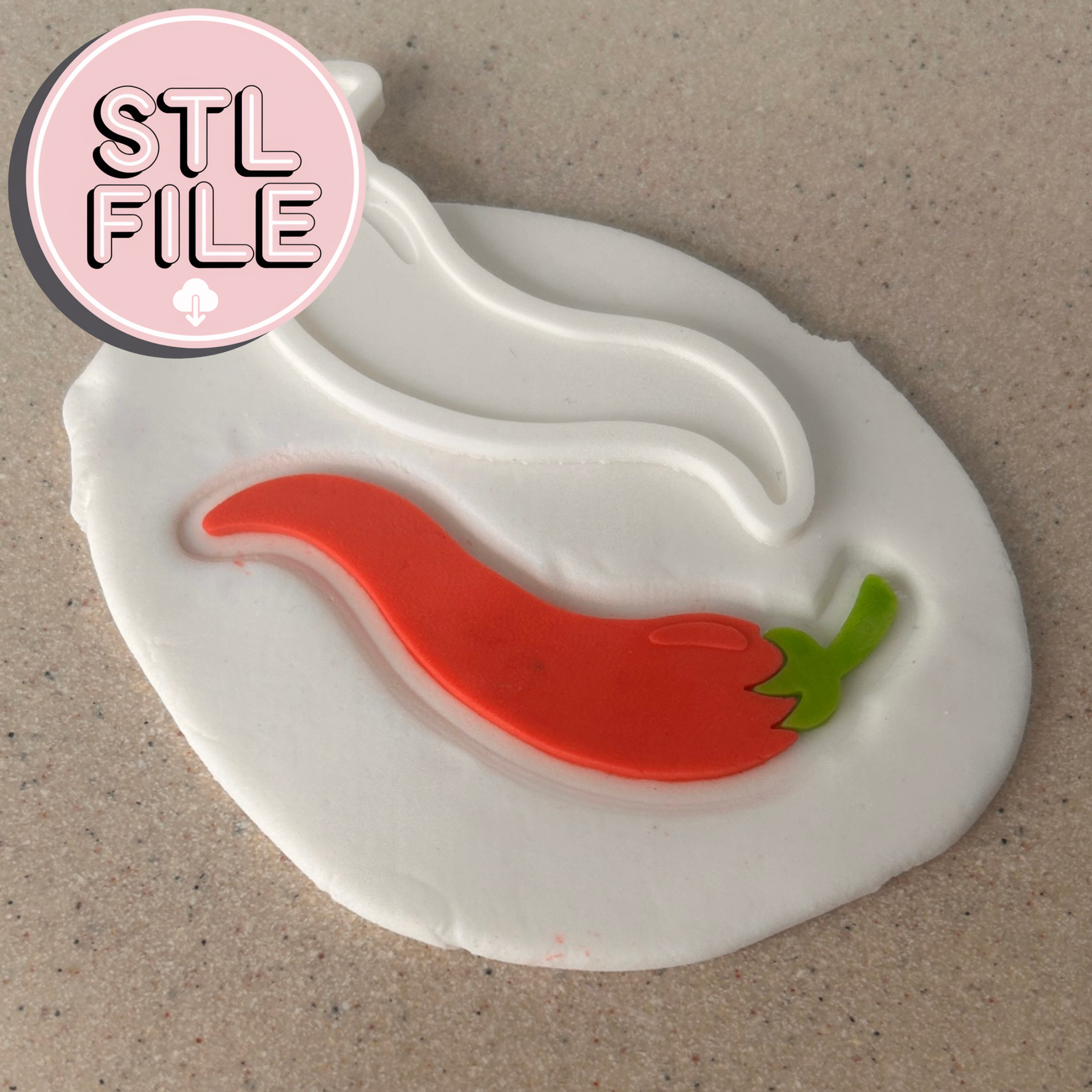 Chili - STL File - Fondant Stamp & Cookie Cutter