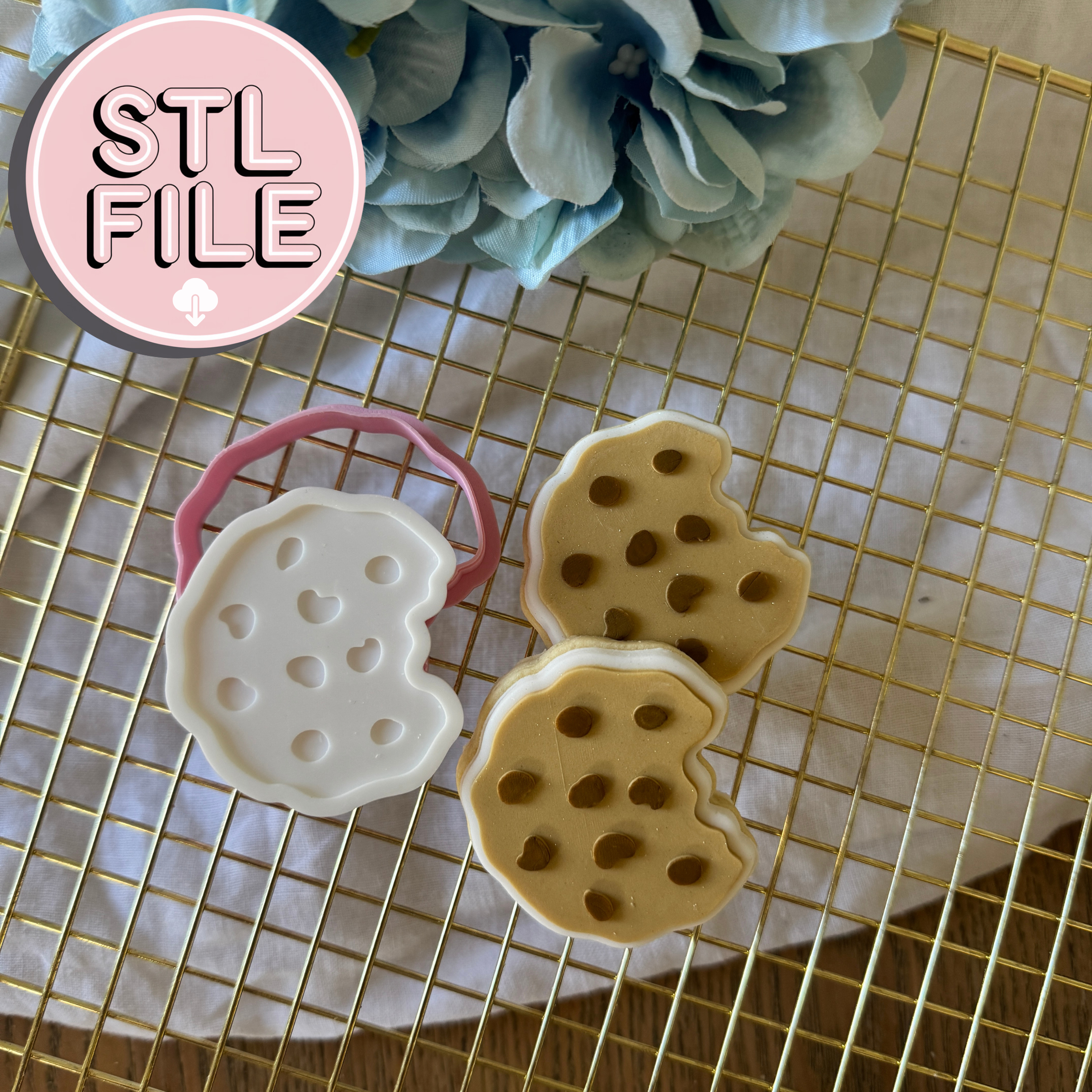 Cookie - STL File - Fondant Stamp and Cookie Cutter