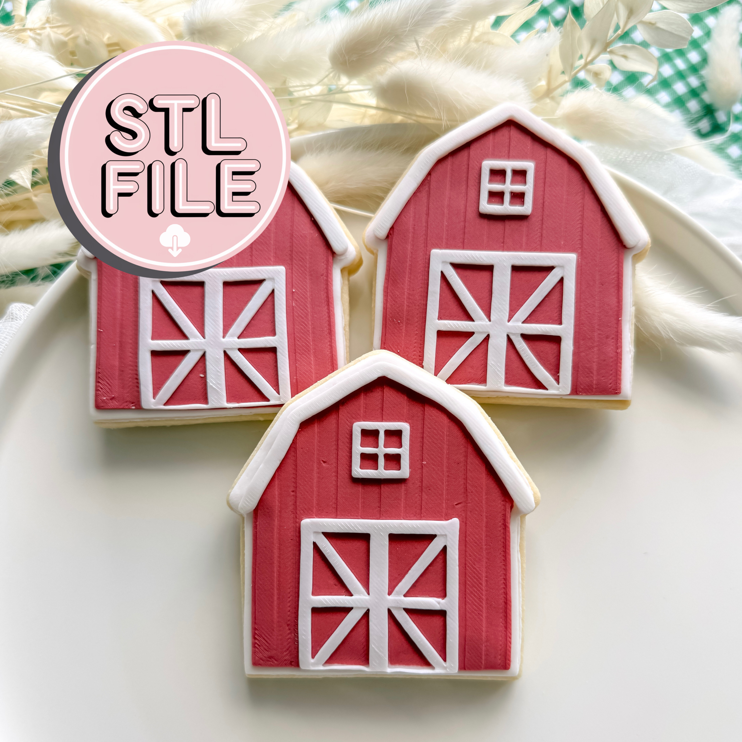 Barn - STL File - Fondant Stamp and Cookie Cutter