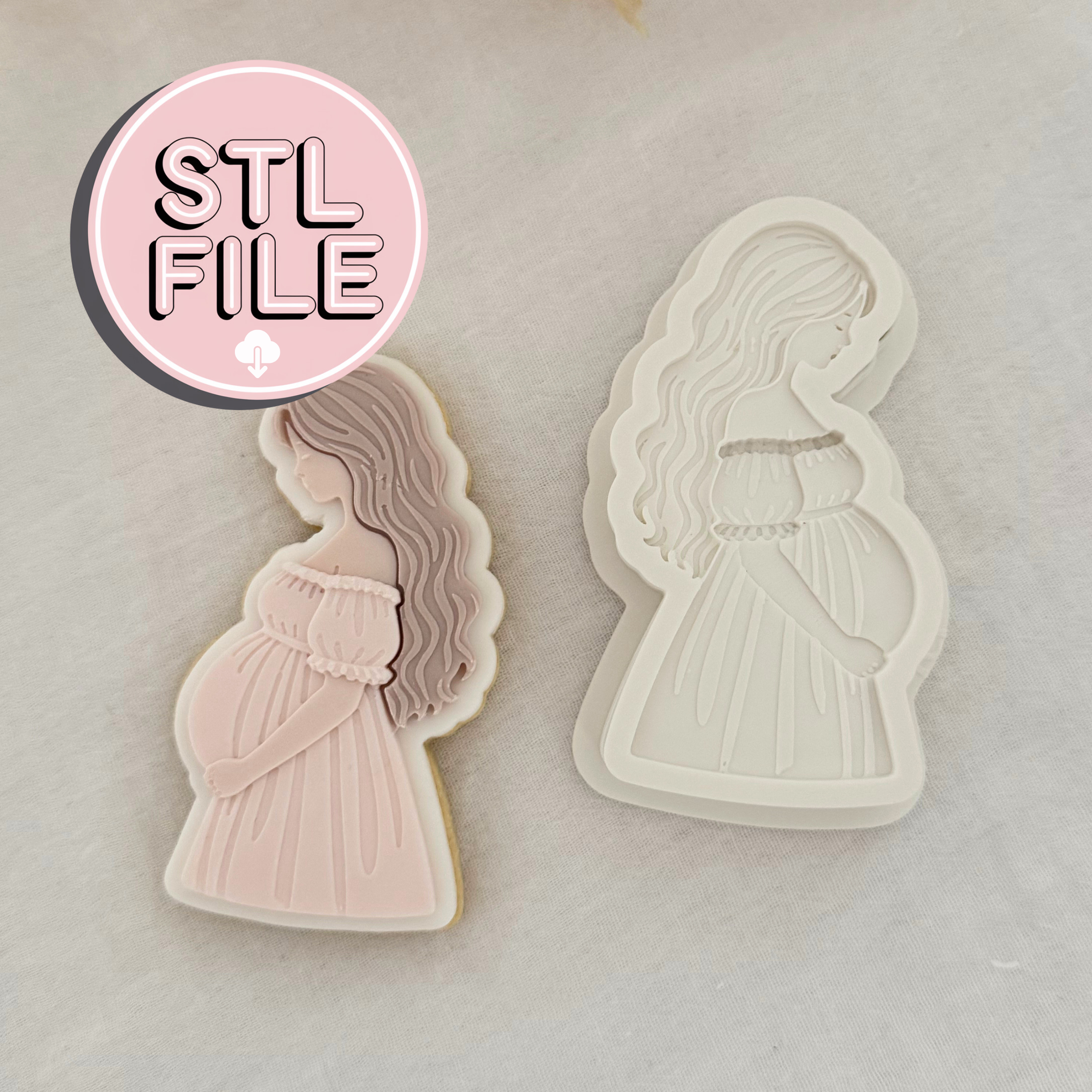 Whimsical Mum- STL File - Fondant Stamp and Cookie Cutter