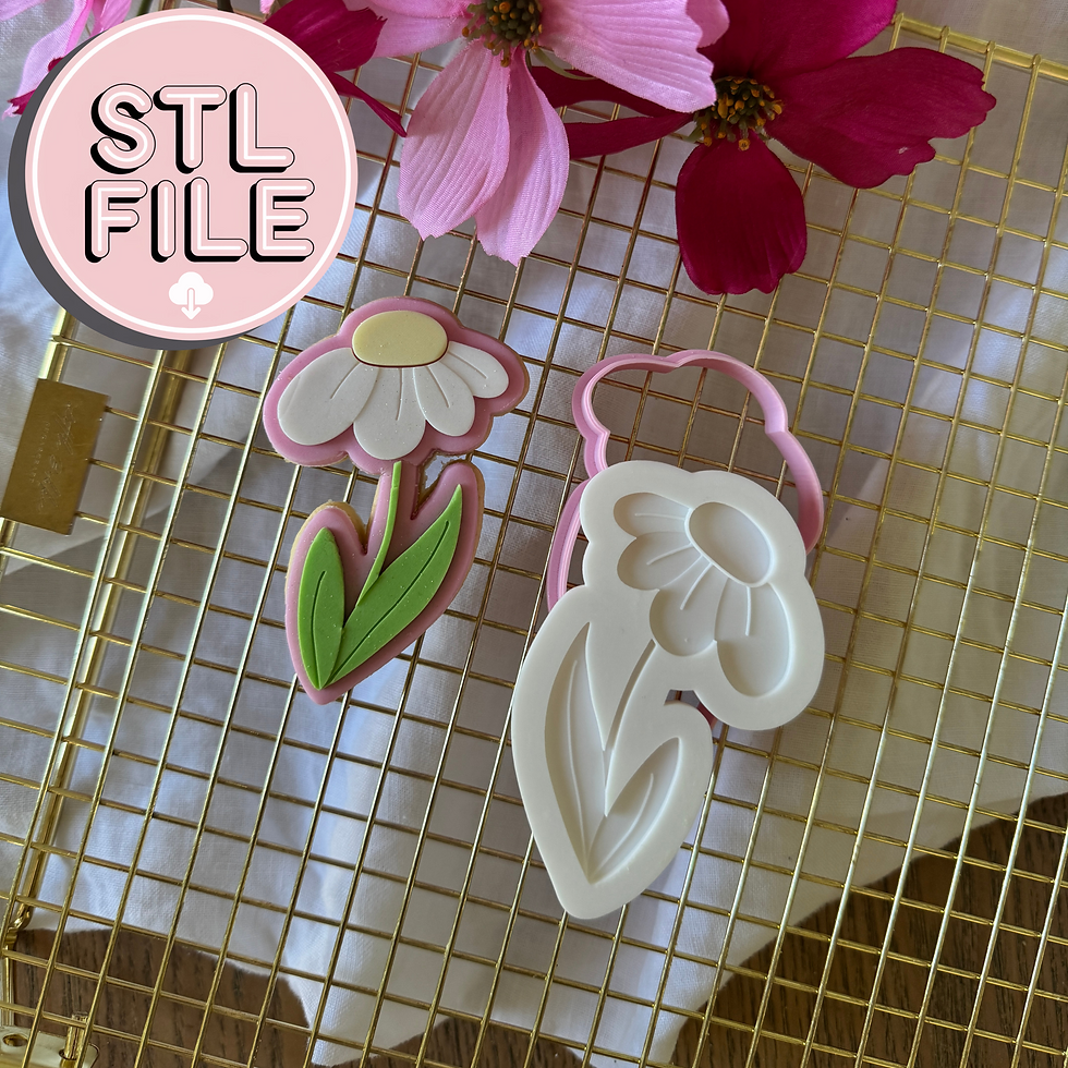 Daisy Stem - STL File - Fondant Stamp and Cookie Cutter