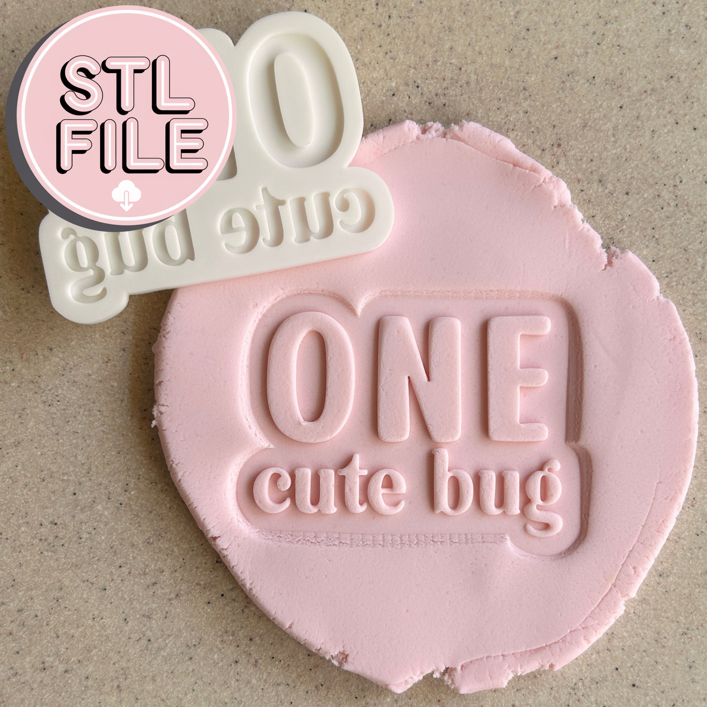 One Cute Bug - STL File - Fondant Stamp & Cookie Cutter