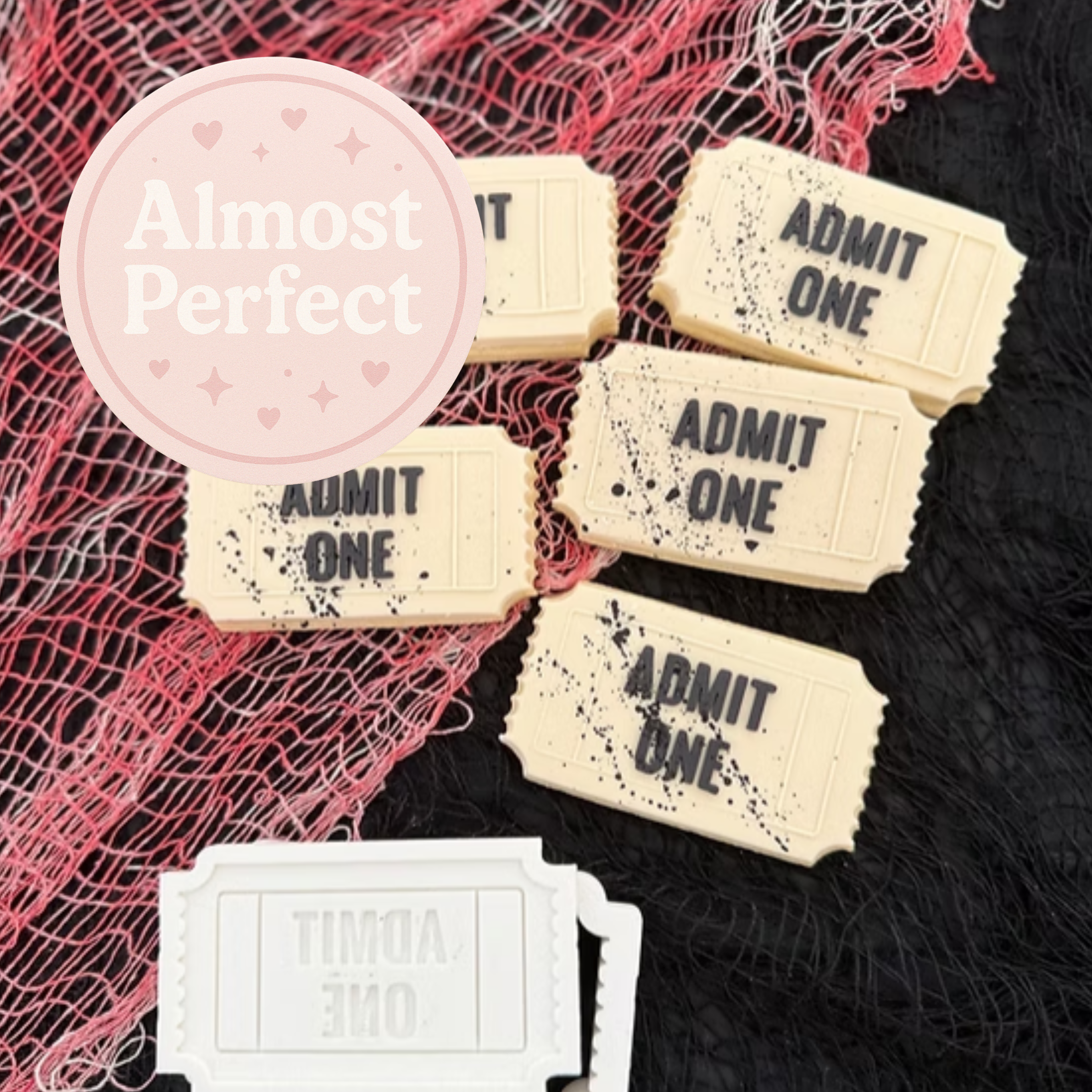 Almost Perfect - Admit One- Fondant Stamp and Cookie Cutter
