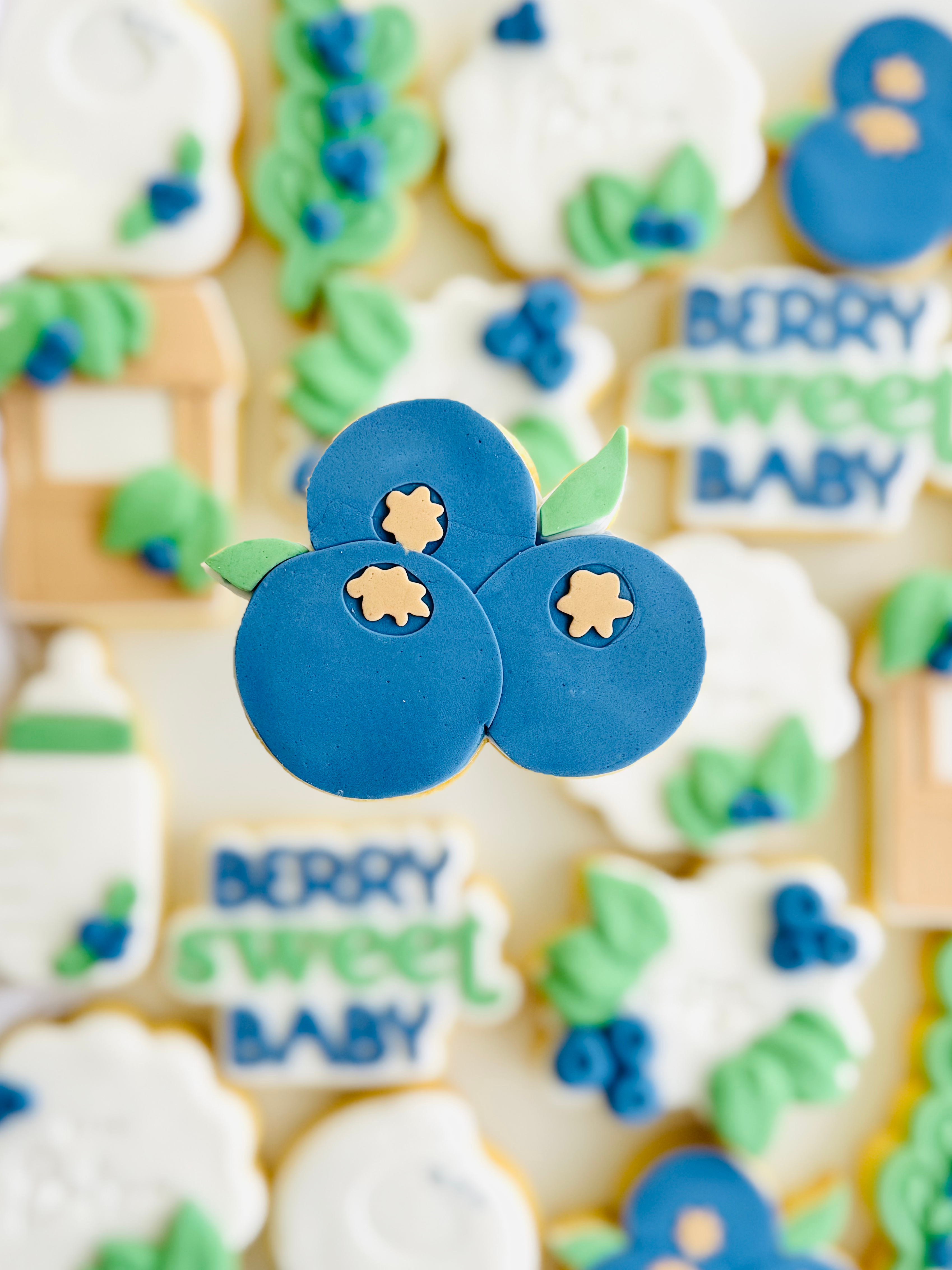 Blueberries- Cookie Cutter & Fondant Stamp