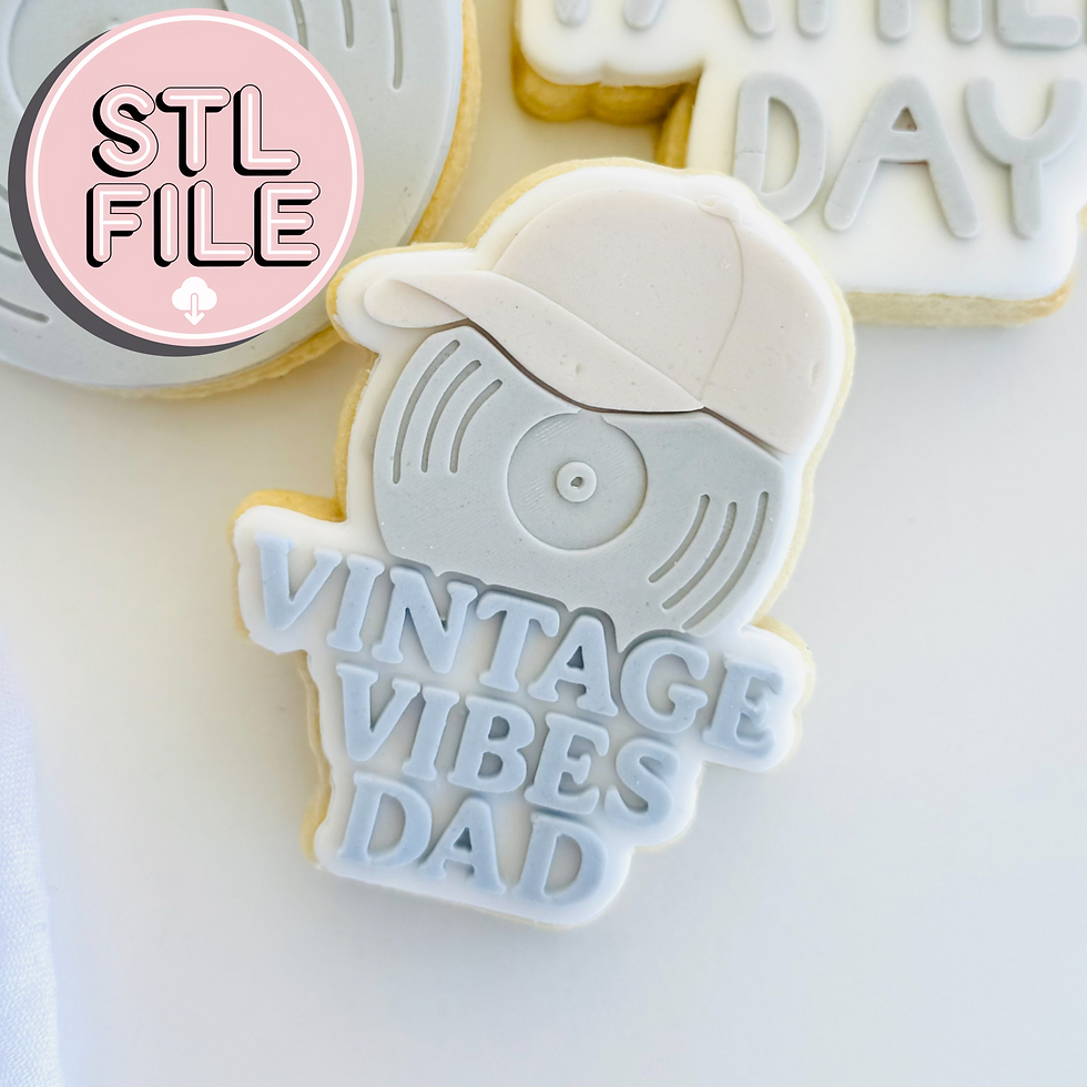 Vintage Vibes Dad - STL File - Fondant Stamp and Cookie Cutter