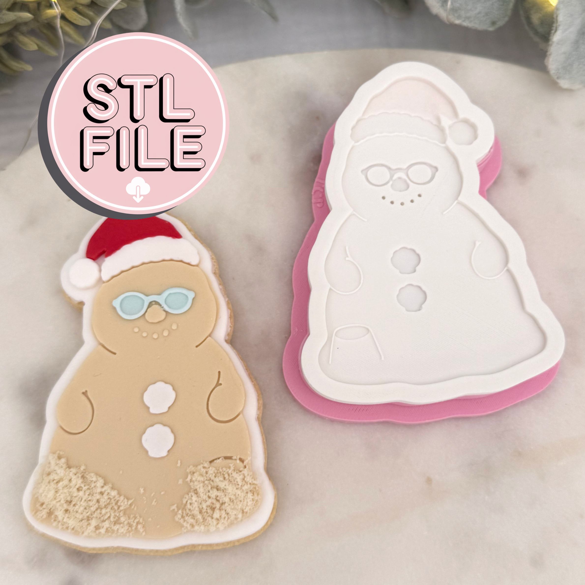 Sandcastle Snowman - STL File - Fondant Stamp and Cookie Cutter