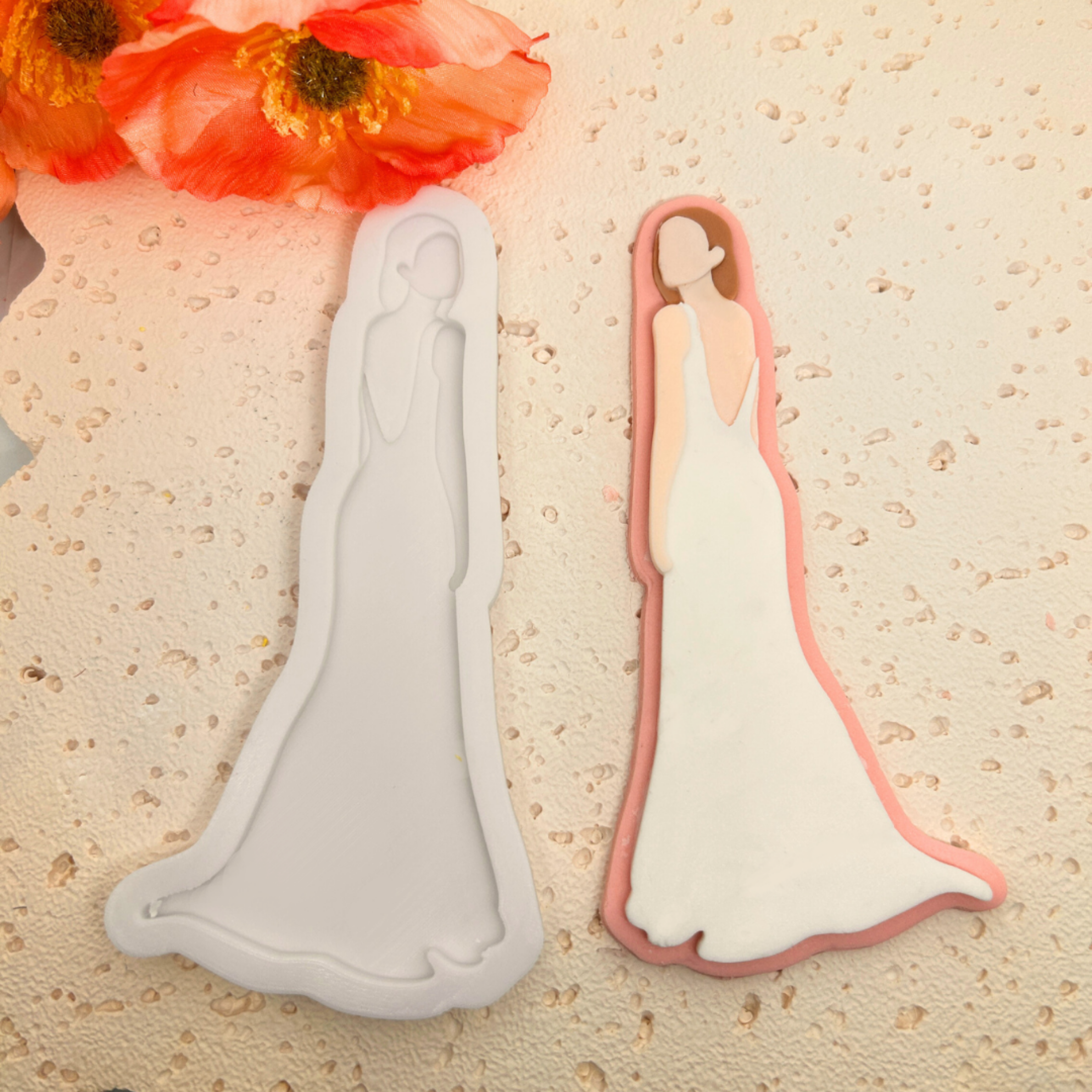 Standing Bride STL File - Fondant Stamp & Cookie Cutter