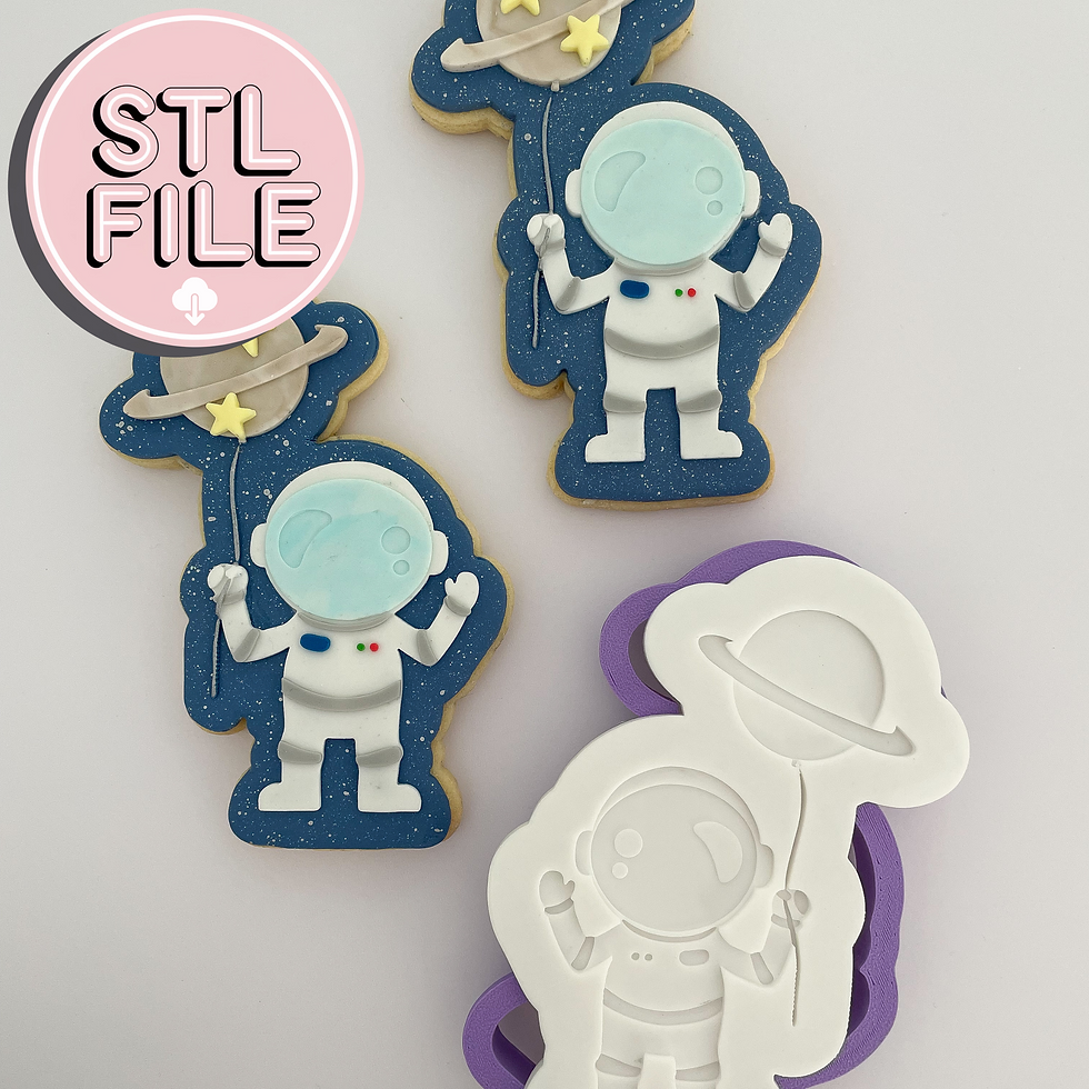 Party Astronaut - STL File - Fondant Stamp & Cookie Cutter