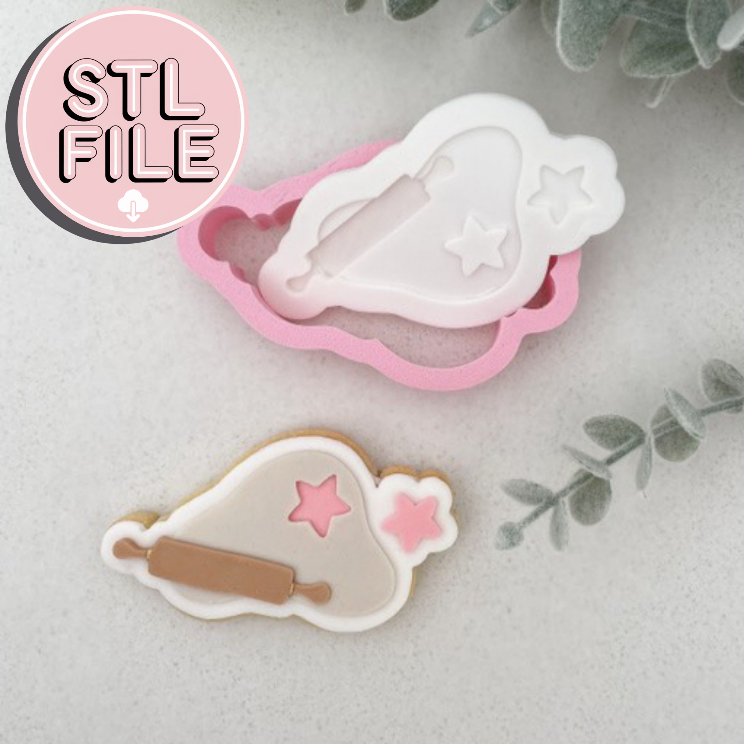 Sugar Cookie Roll STL File - Fondant Stamp & Cookie Cutter