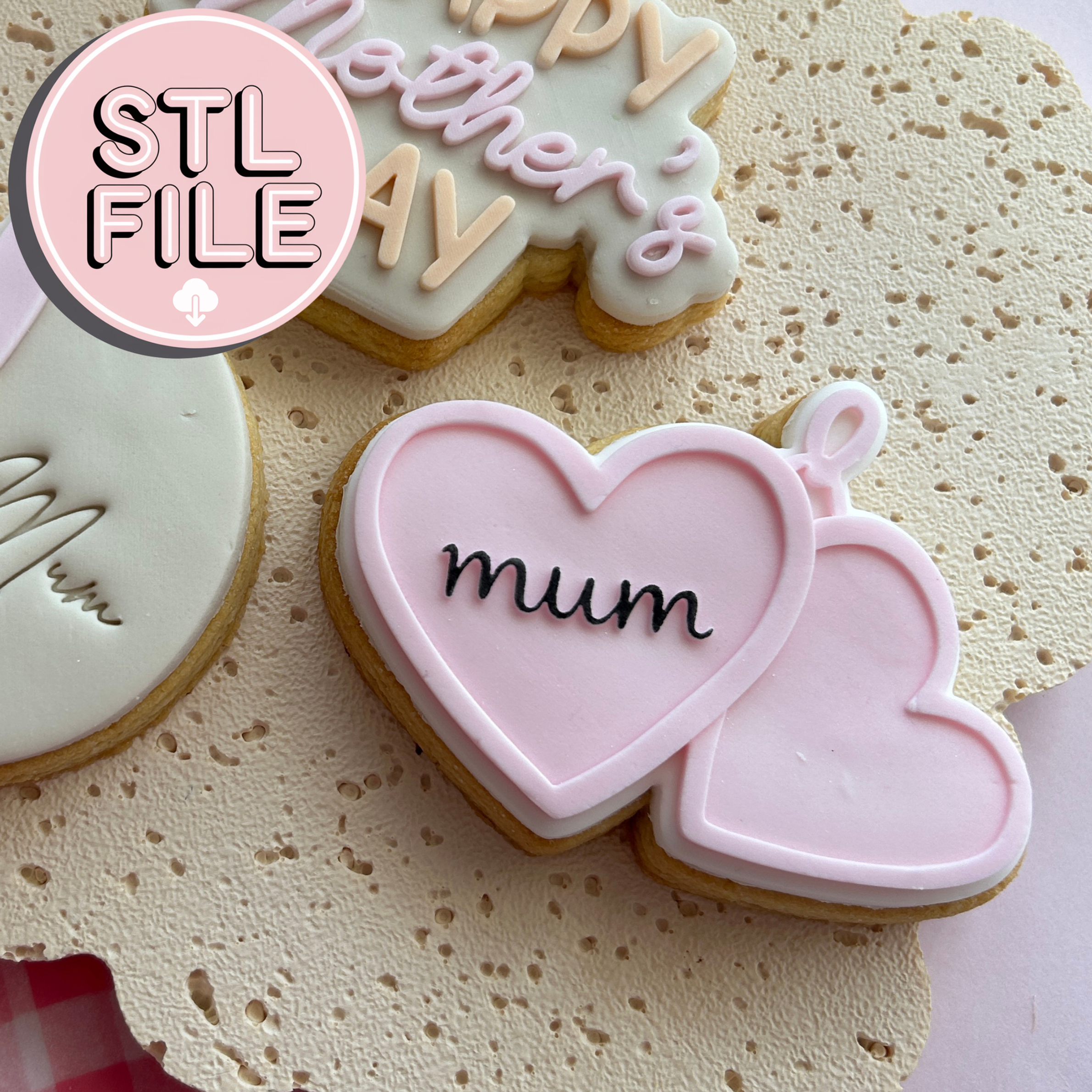 Mum Locket - STL File - Fondant Stamp and Cookie Cutter