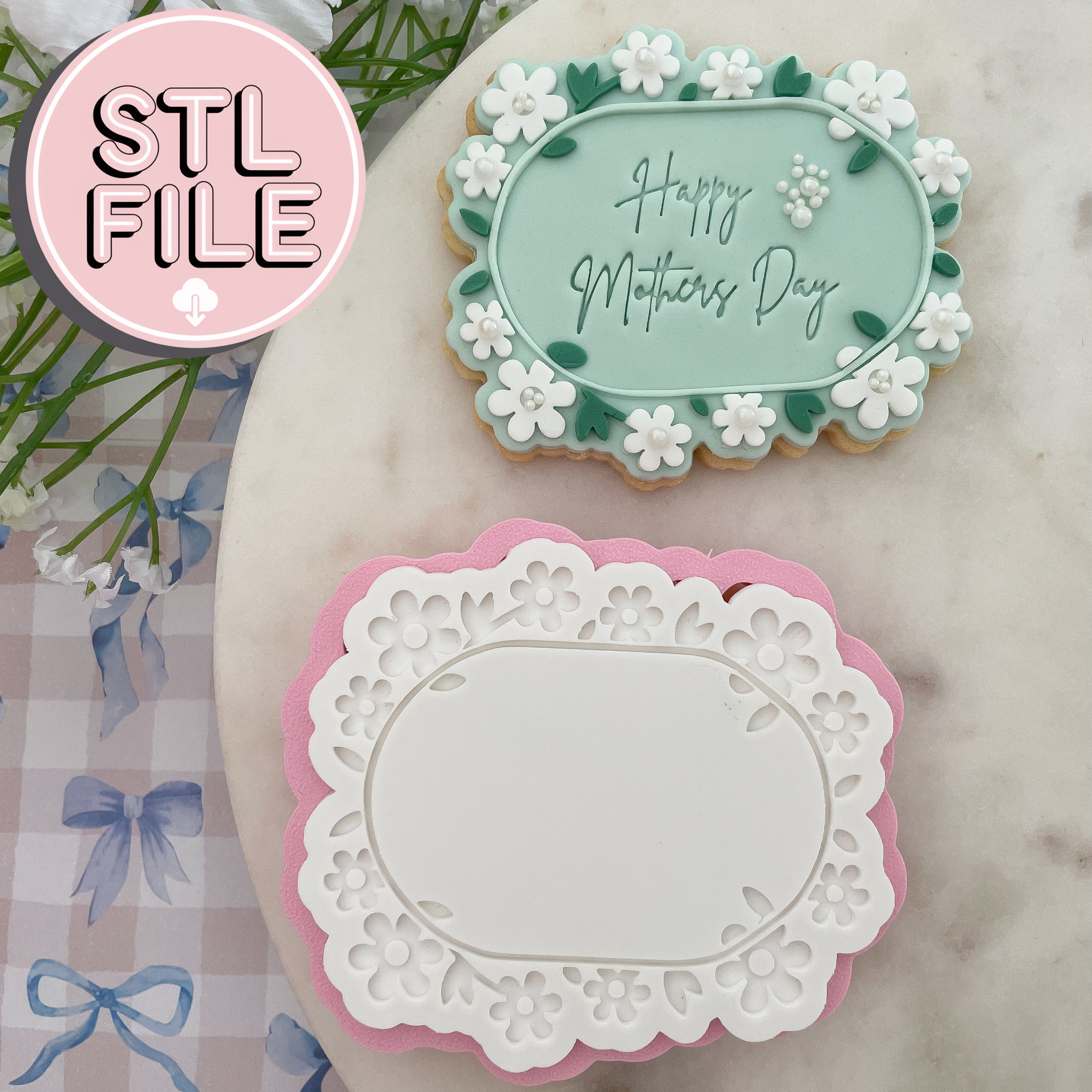 Flower Border - STL File - Fondant Stamp & Cookie Cutter