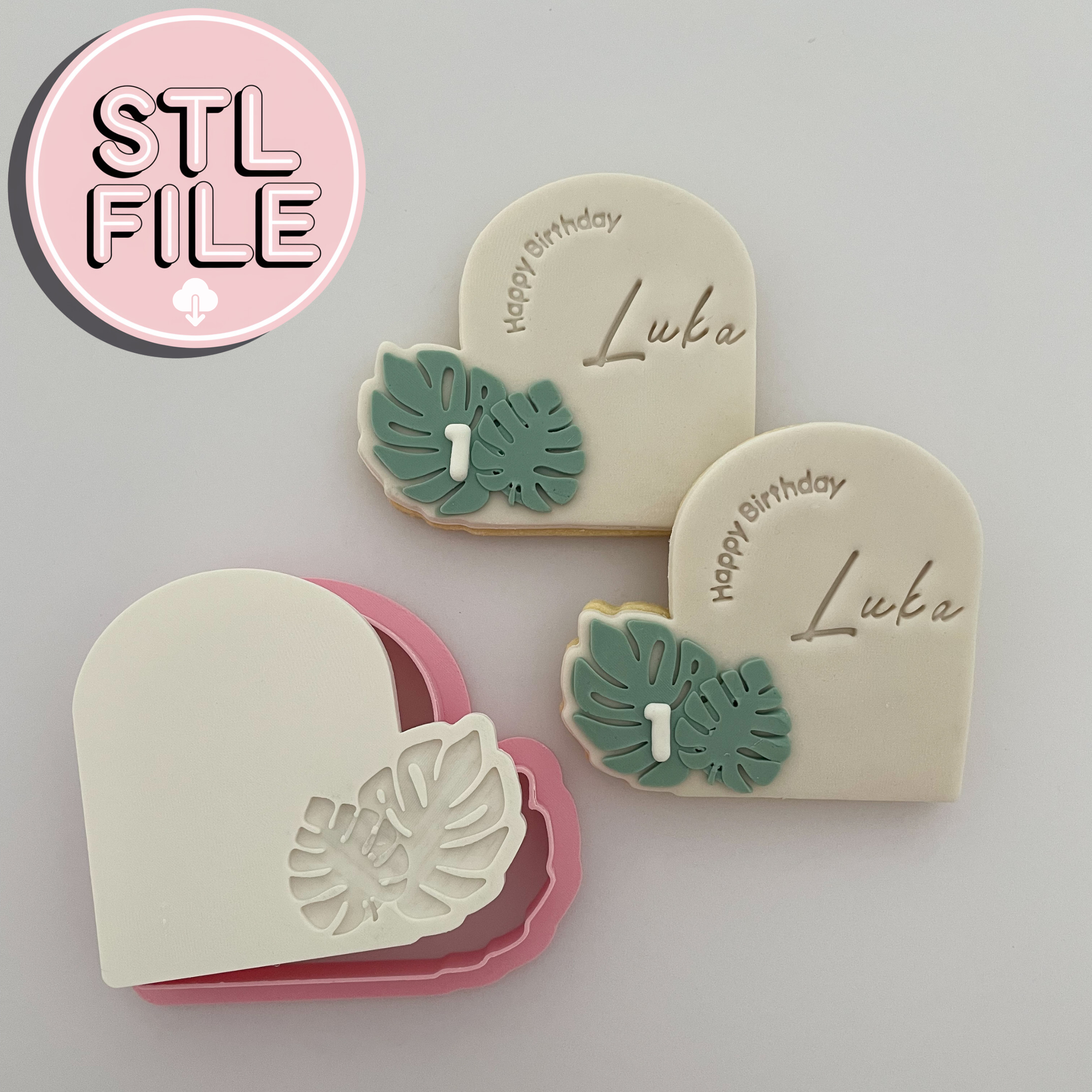 Leaf Arch - STL File - Fondant Stamp and Cookie Cutter