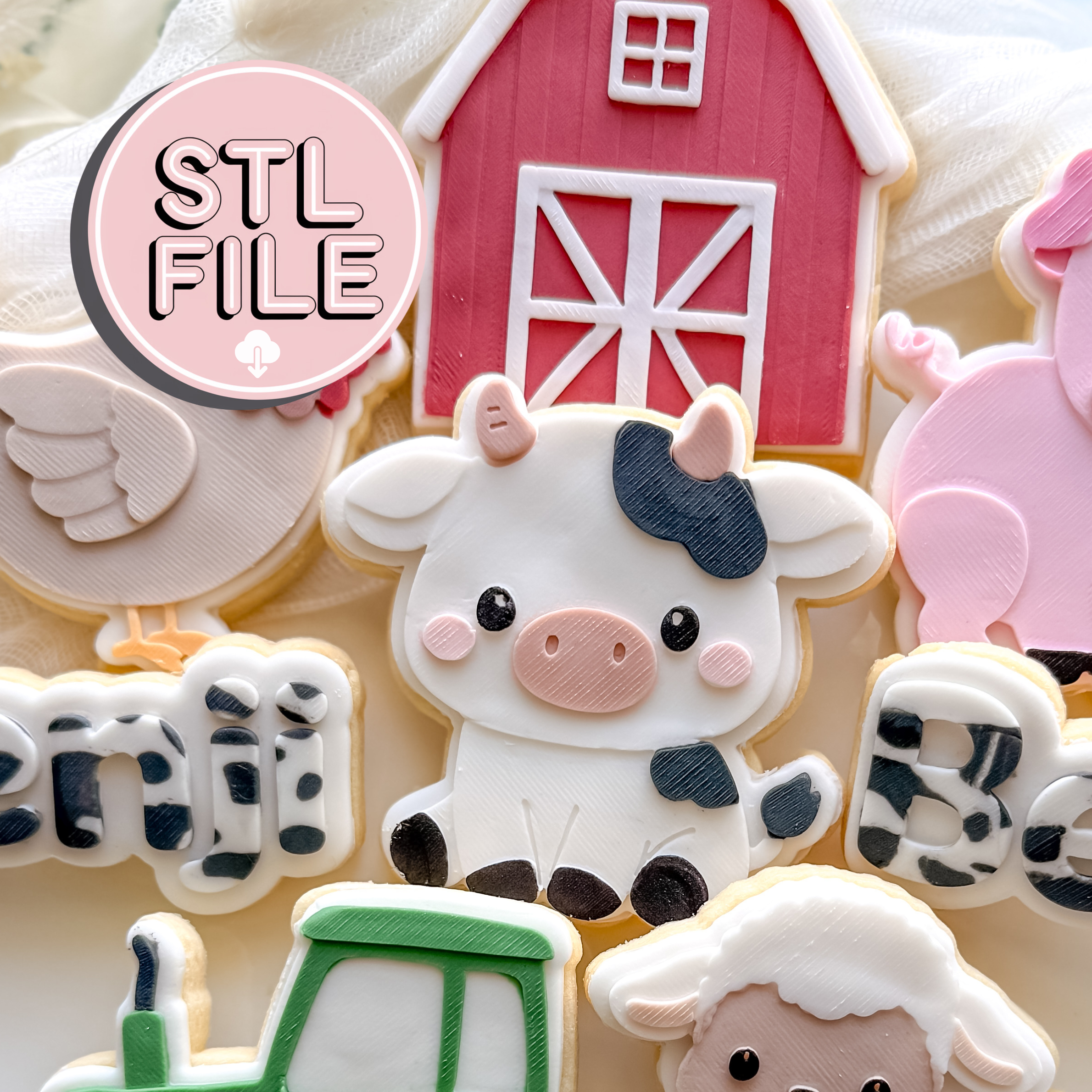 Cow - STL File - Fondant Stamp and Cookie Cutter