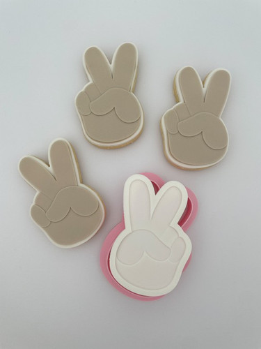 Peace Hand - Cookie Cutter & Fondant Stamp | The Cookie Press