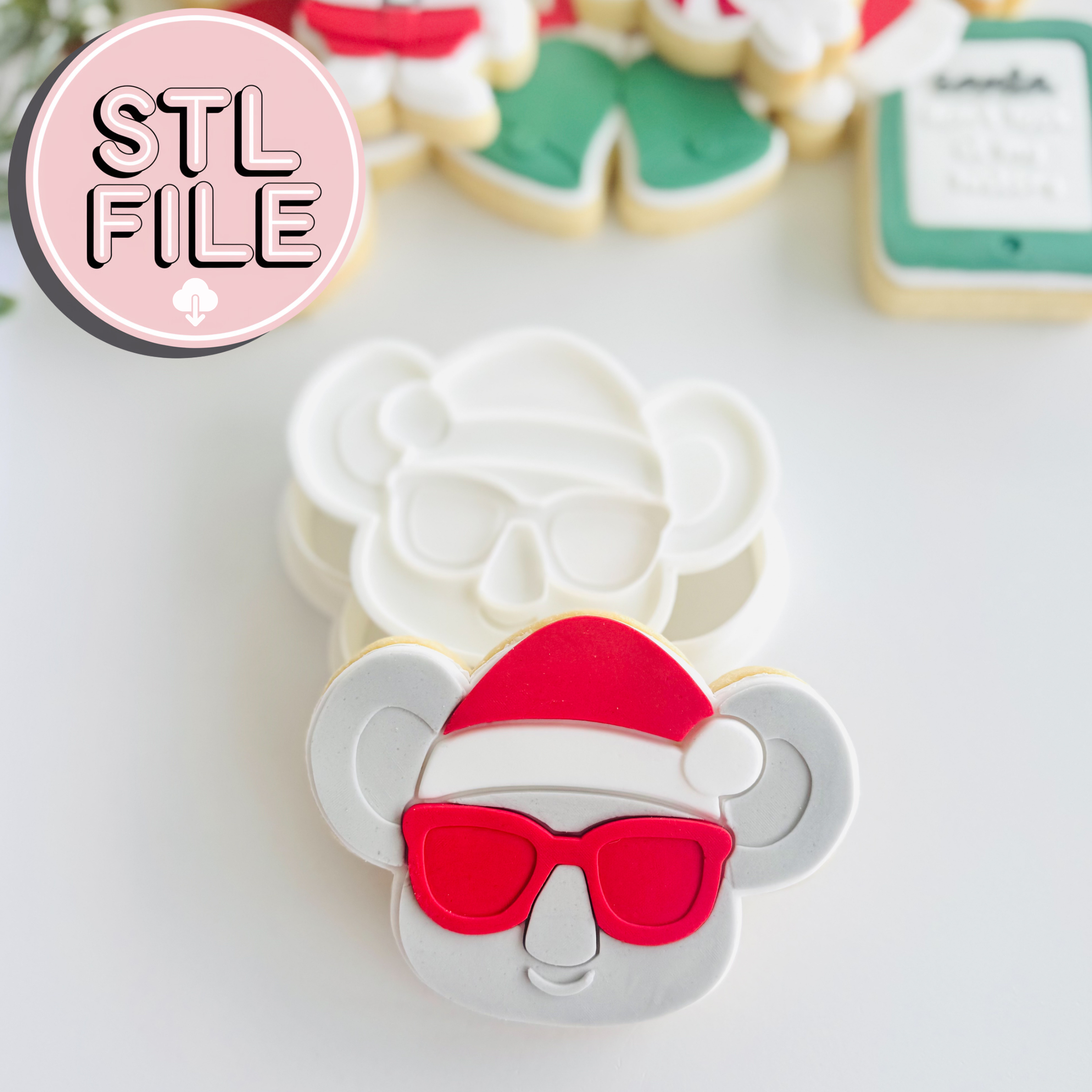 Summer Koala - STL File - Fondant Stamp and Cookie Cutter