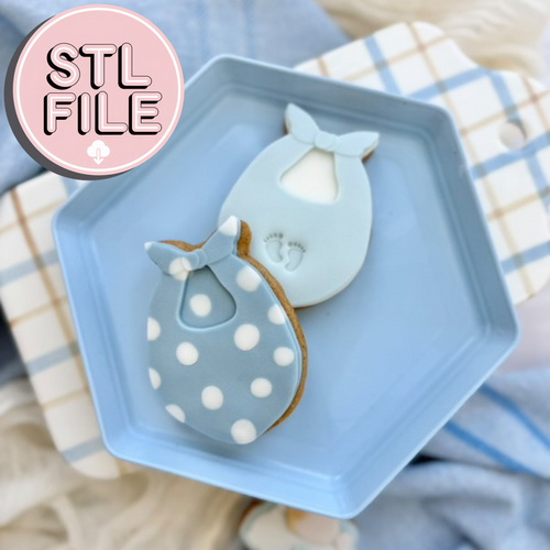 Denim Bib - STL File - Fondant Stamp and Cookie Cutter | The Cookie Press