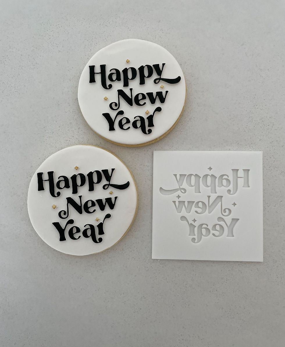 Happy New Year - Fondant Stamp