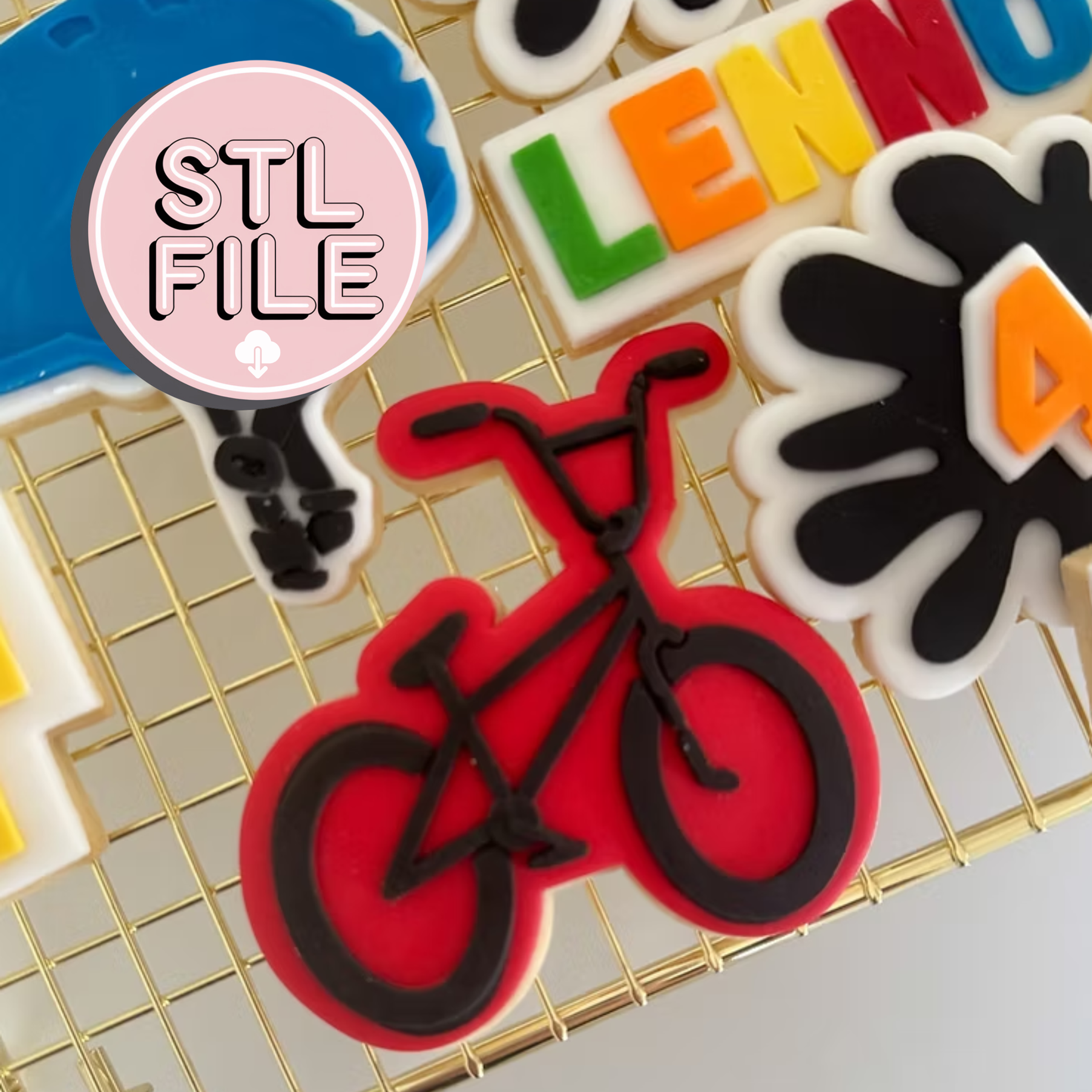 BMX Bike - STL File - Fondant Stamp and Cookie Cutter