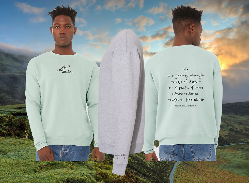 Thumbnail: Life is Valleys & Peaks - Mental Health Awareness Month Crew Sweatshirt
