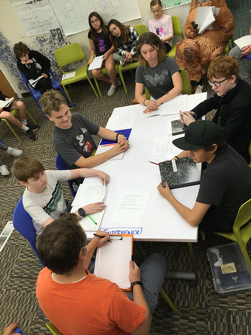 Photo of TVS students being interviewed during Occupations and Practical Life.