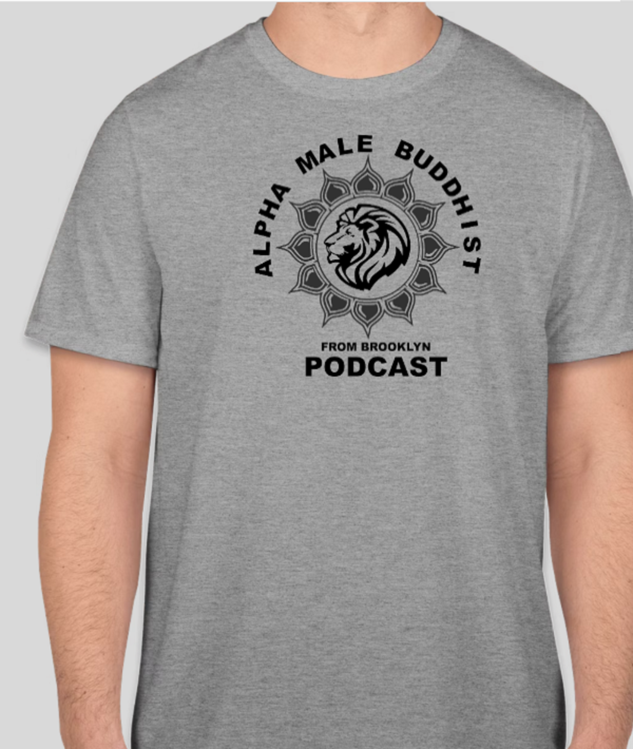 Gray Tee shirt Logo on front - logo size 9.5 x 9.5 - durable plastisol transfer