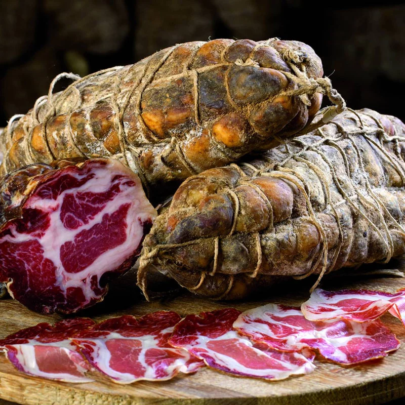 Coppa di parma being cut