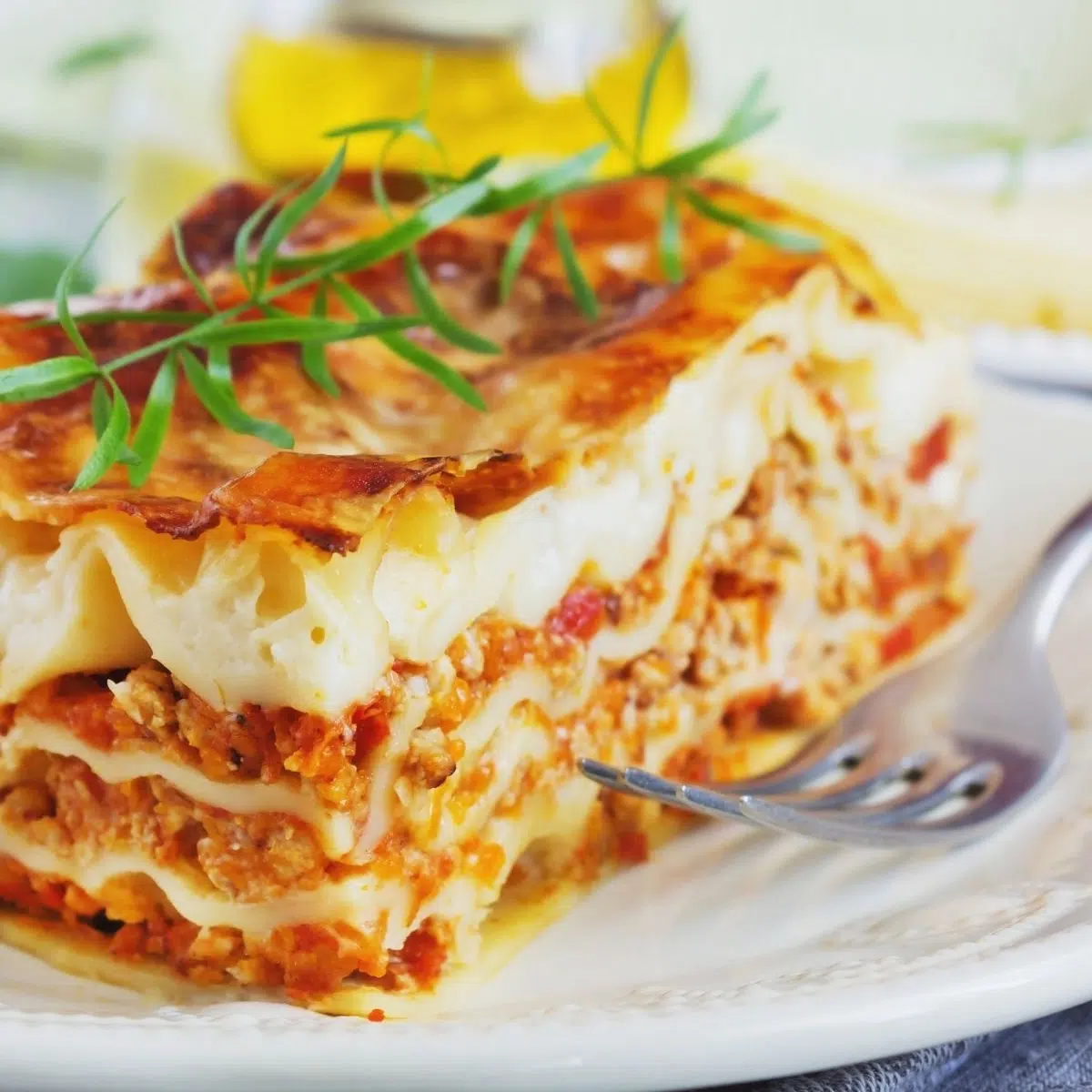 Meaty lasagna made at home