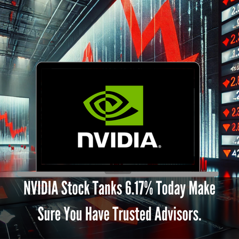 "Financial advisor guiding an investor through the Nvidia (NVDA) stock crash in a modern office. A large screen displays Nvidia’s stock ticker and a sharp decline in stock prices. The advisor provides expert financial guidance, helping navigate market uncertainty. SEO keywords: Nvidia stock crash, NVDA decline, financial advisor, stock market guidance, investment strategy.