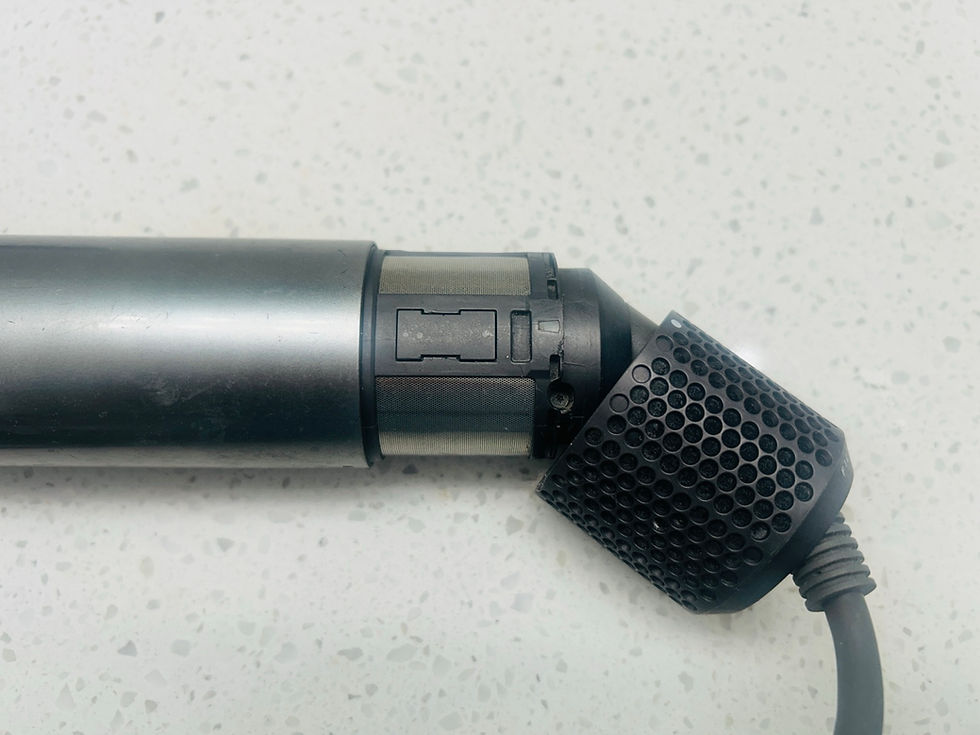 Close-up of Dyson Airwrap filter area after cleaning to troubleshoot repeated shut-off problems