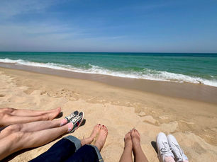 Sometimes the best part of a trip is simply sitting together and watching the sea.