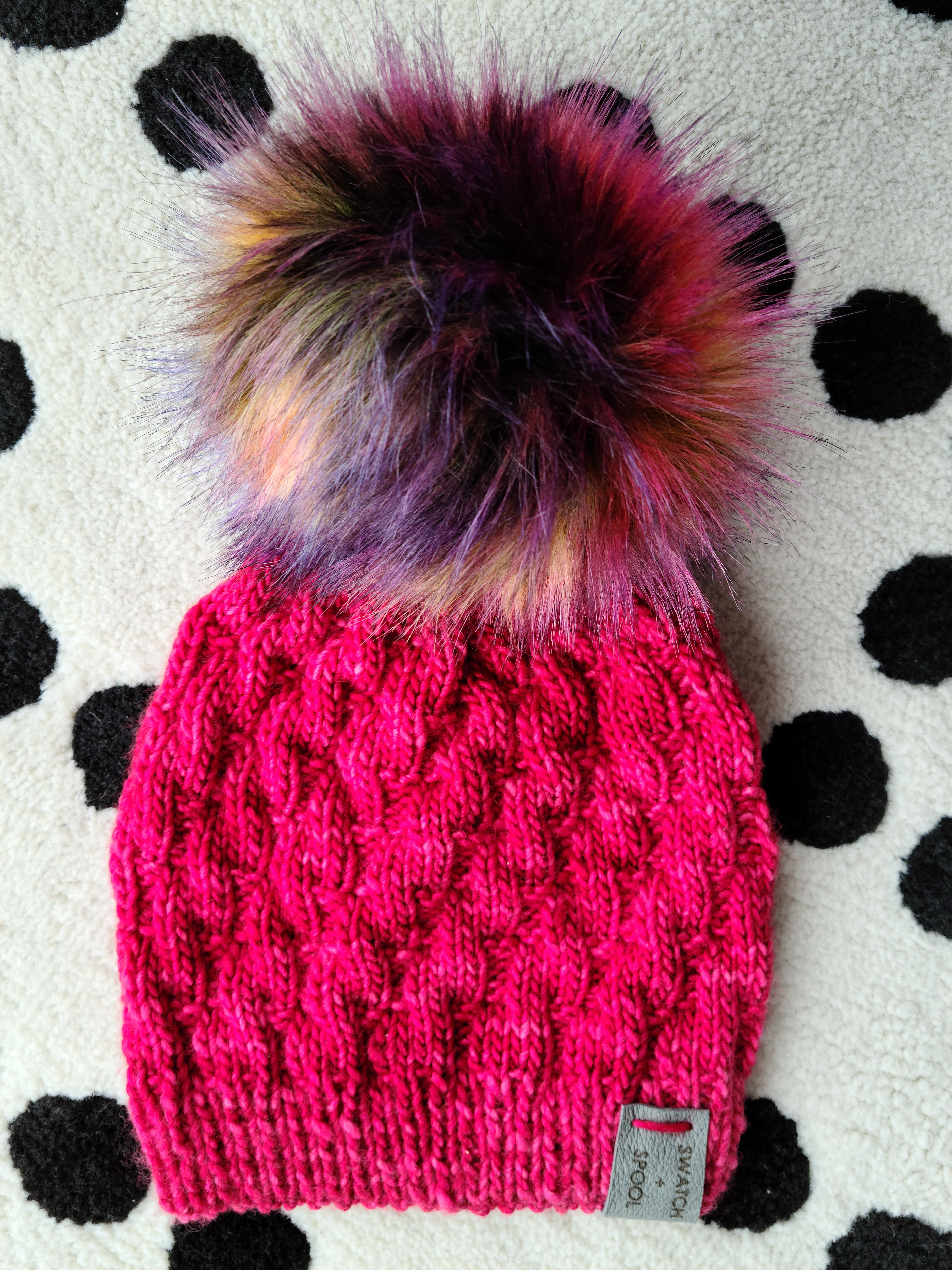 Hot Pink Knit Hat | swatchandspool
