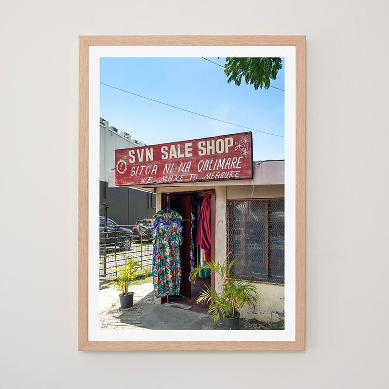 Clothes shop, Sigatova, Fiji - FRAMED