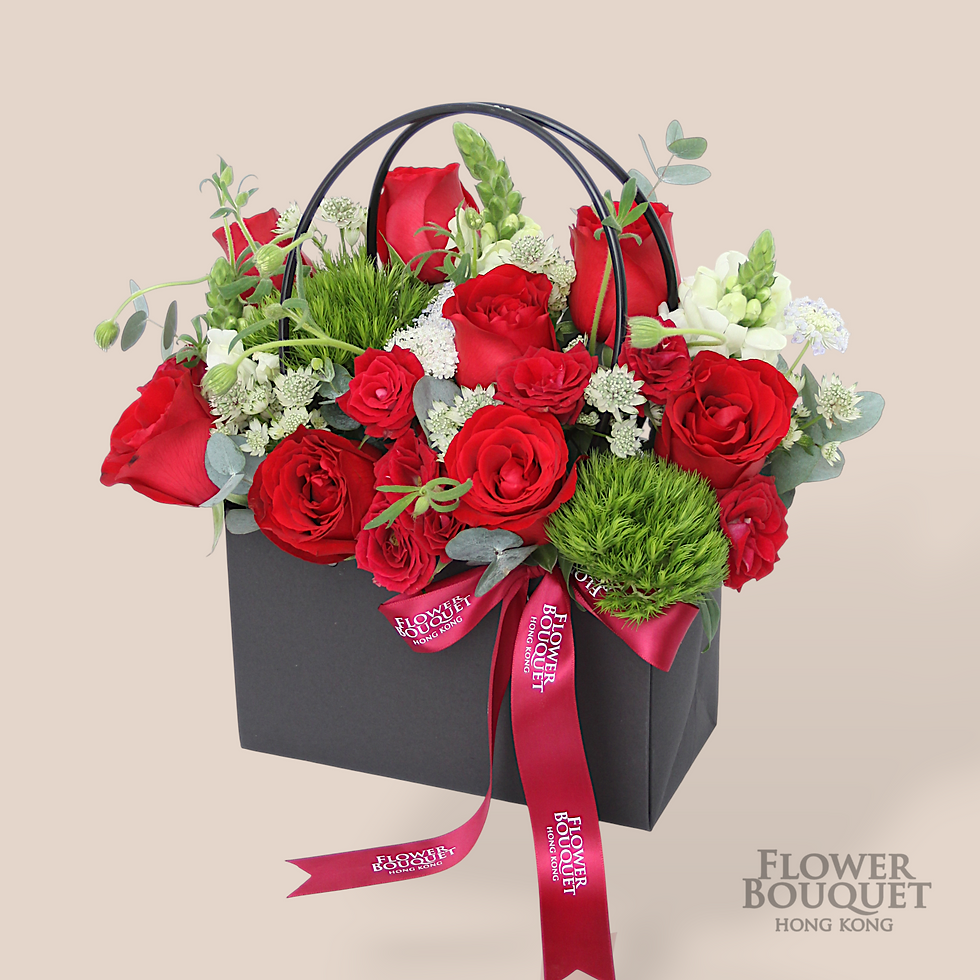 Valentine's Red Rose with seasonal flowers Handbag