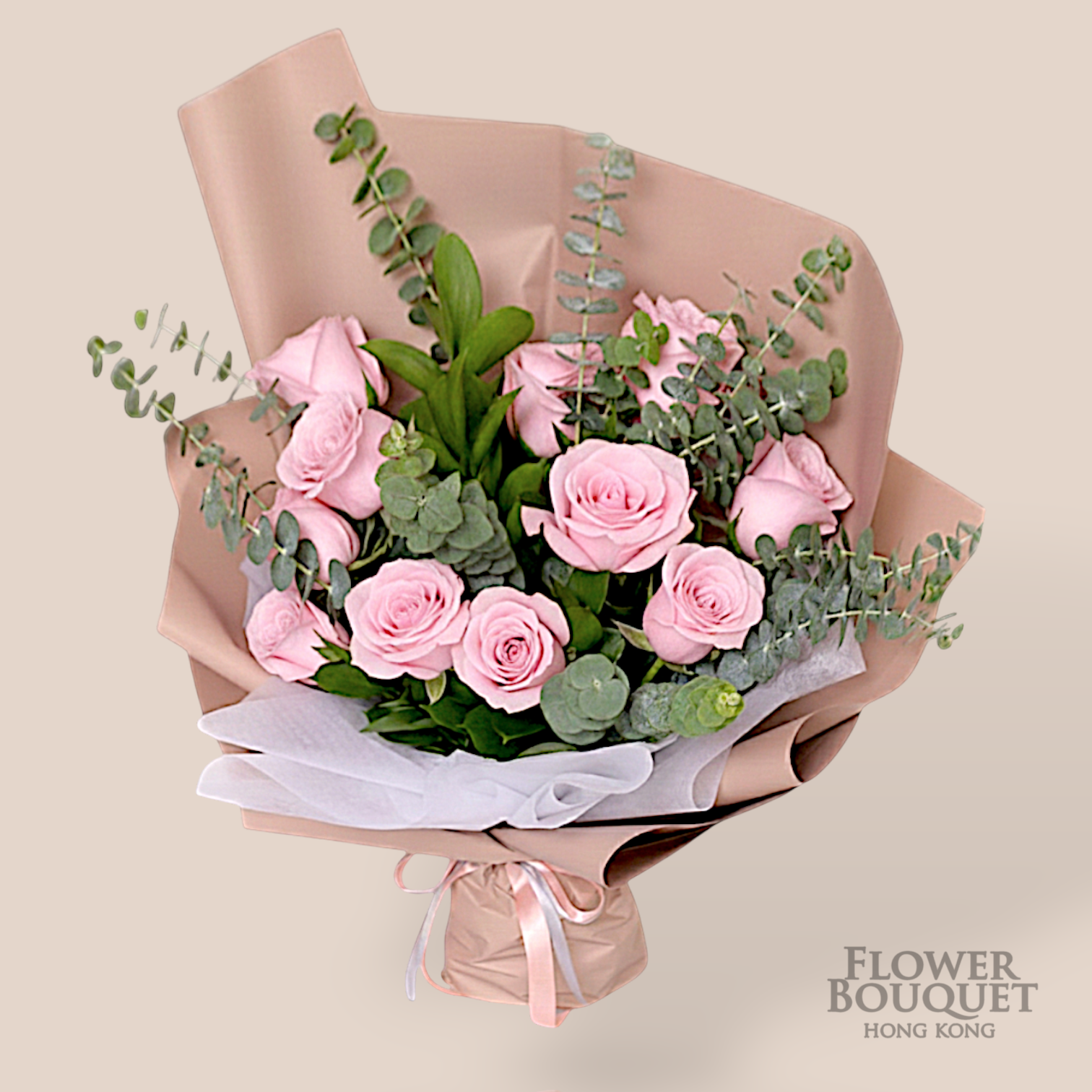 情人節 12支 哥倫比亞紅玫瑰 + 櫬葉 花束