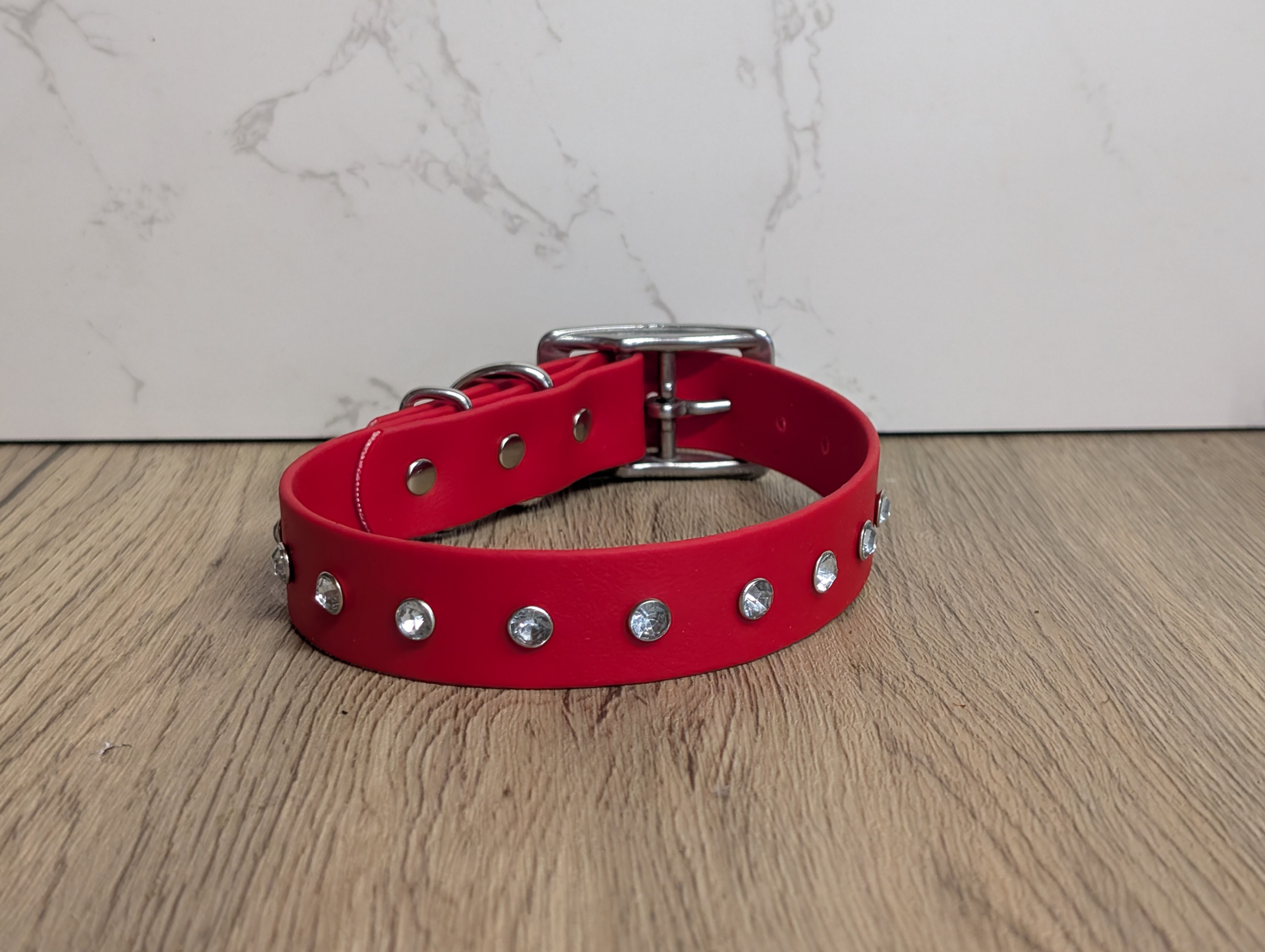 Crystal BioThane Collar - 25mm - Essential - Red