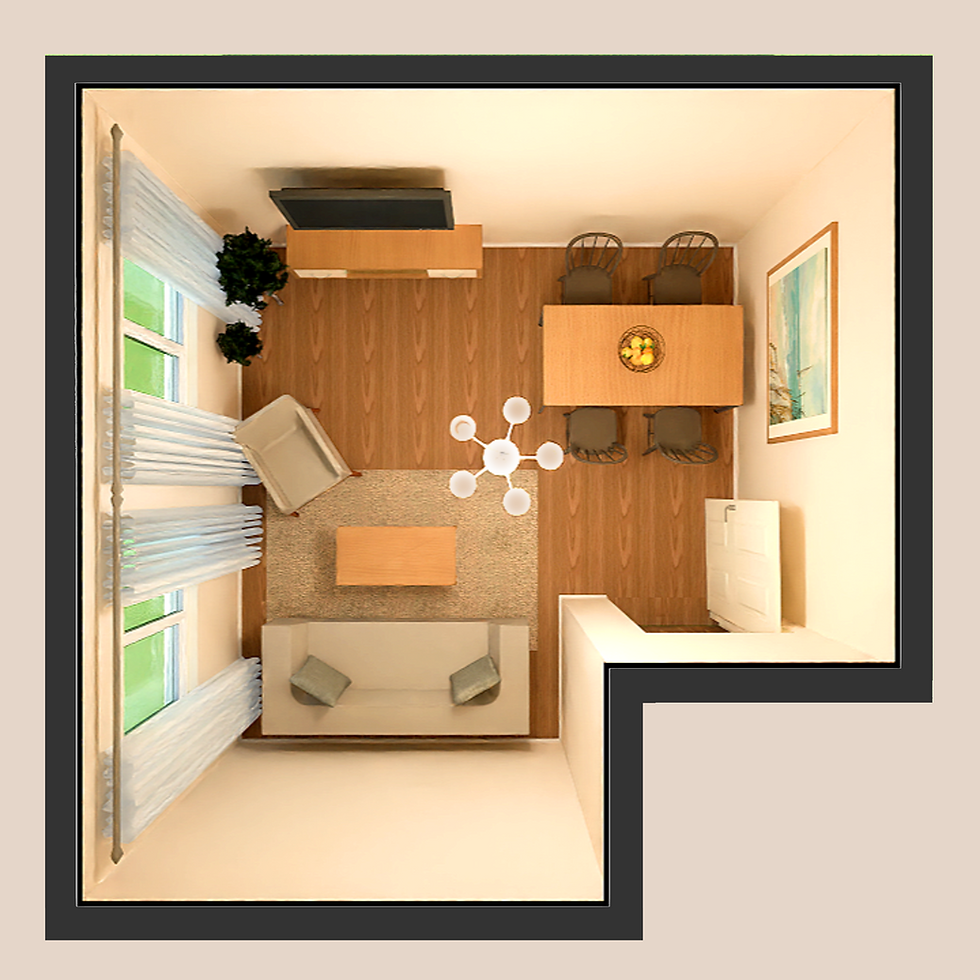 3D-Grundriss-Möbelstellplan