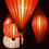 Thumbnail: Orange/Prosperity Silk Lantern - Round