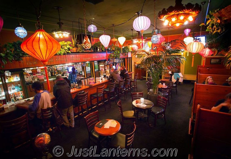 Silk lanterns create a festive vibe at McMenamins , Oregon